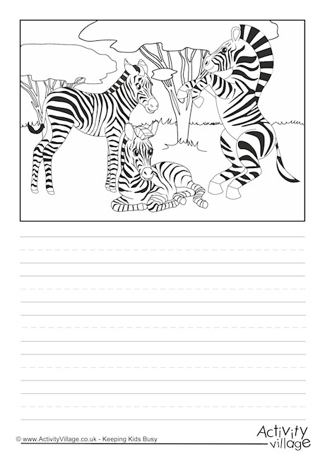 Zebras Scene Story Paper