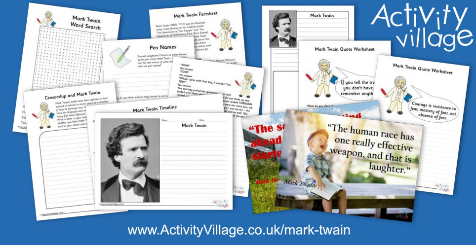 Learn About Mark Twain and Enjoy Our Printable Activities Learn About Mark Twain and Enjoy Our Printable Activities