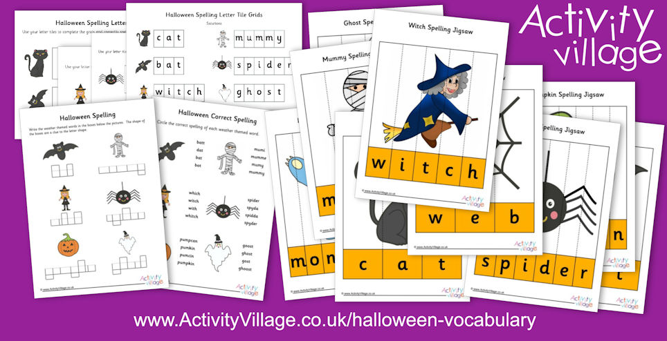 Learn Halloween Spellings and Vocabulary with these Lovely New Jigsaws and Worksheets