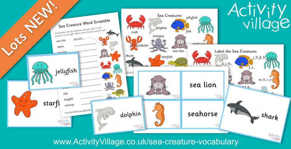 Learn Sea Creature Vocabulary With These Fun Printable Resources Learn Sea Creature Vocabulary With These Fun Printable Resources