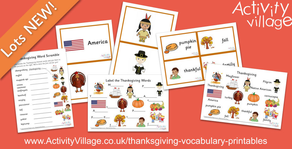 Learn Thanksgiving Vocabulary with the Help of our New Printables Learn Thanksgiving Vocabulary with the Help of our New Printables