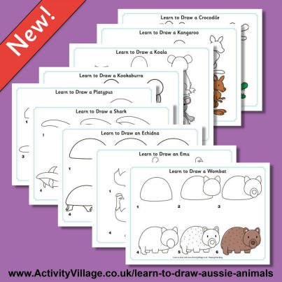 More Learn to Draw Printables - Featuring Aussie Animals and Birds