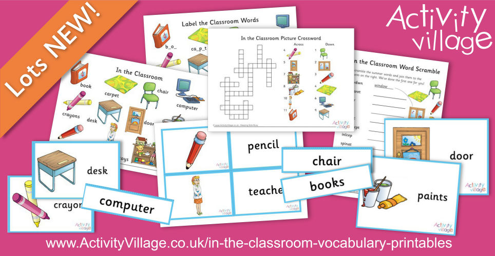 Learn with our New "In the Classroom" Vocabulary Printables