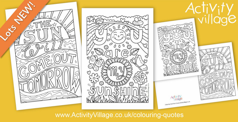 Let The Sunshine In With Our Latest Colouring Quotes
