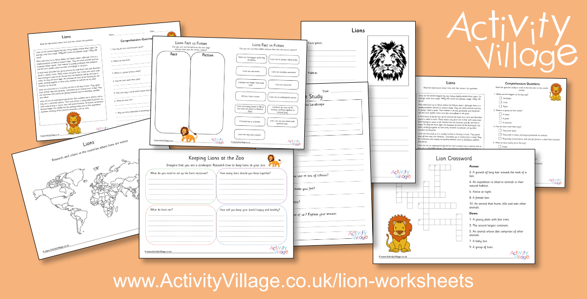 New Lion Worksheets 