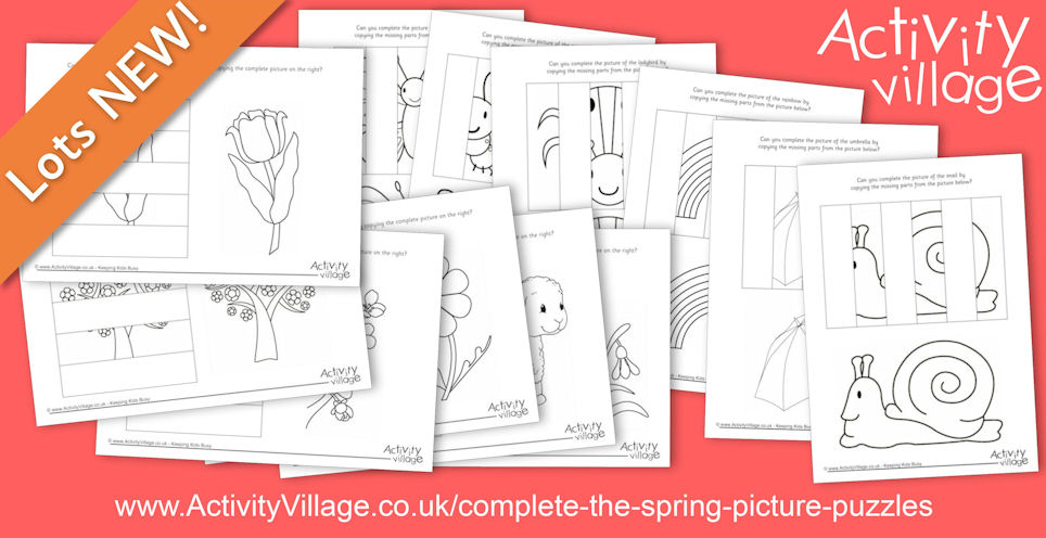 Lots of Fun New Complete the Picture Puzzles for Spring...