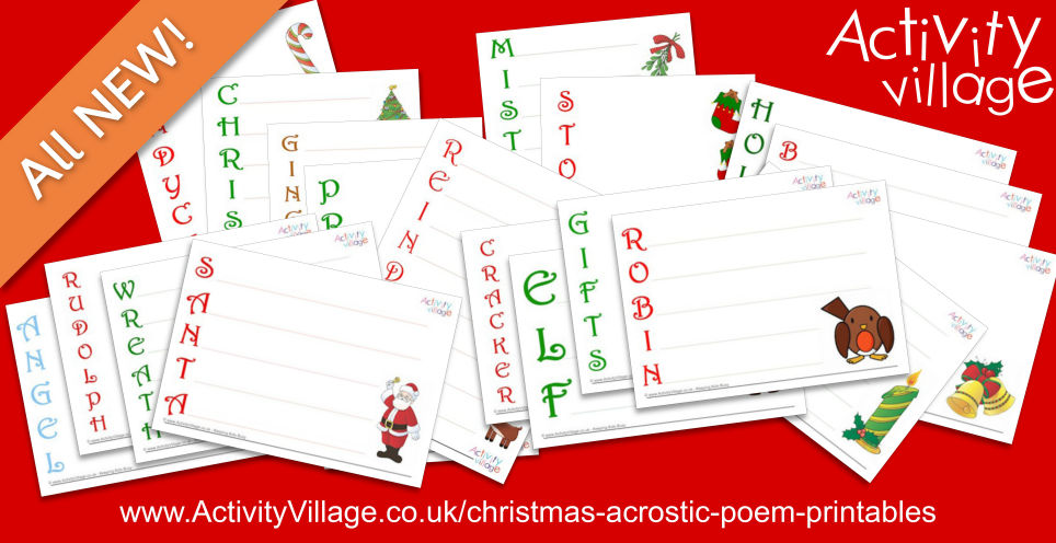 Lots of New Christmas Acrostic Poem Printables