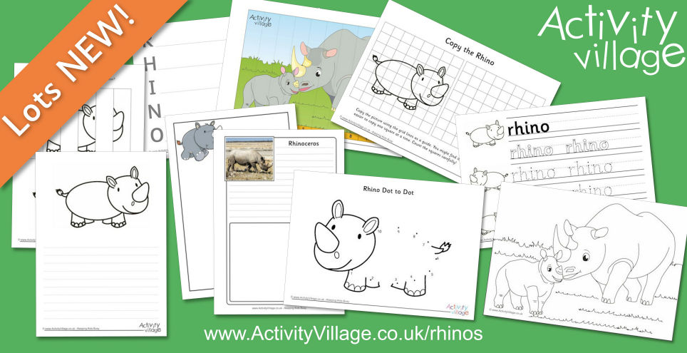 Lots of New Rhino Printables for Your African Animal Topic...