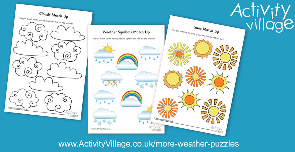 More Weather Themed Match Up Puzzles for Younger Children