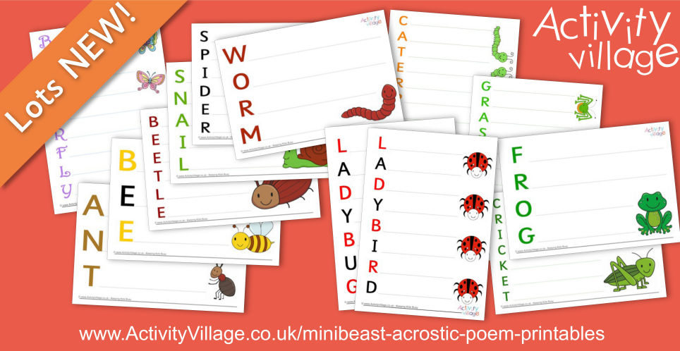 New Additions to our Minibeast Acrostic Poem Printables