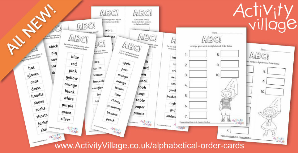 New Alphabetical Order Cards... New Alphabetical Order Cards...