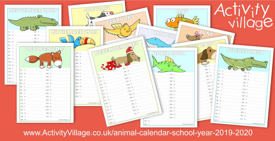 New Animal Calendar for the School Year 2019-2020 New Animal Calendar for the School Year 2019-2020
