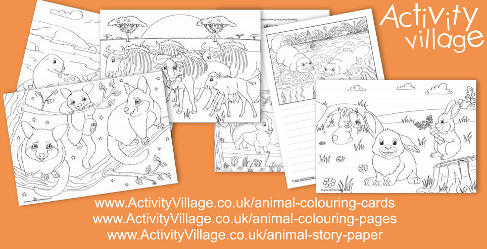 New Animal Colouring Pages, Cards and Story Paper New Animal Colouring Pages, Cards and Story Paper