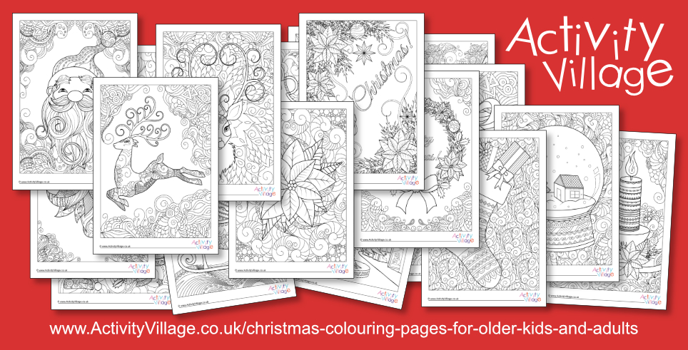 New Christmas Colouring Pages for Older Kids and Adults