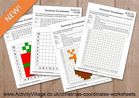 New Christmas Coordinates Worksheets