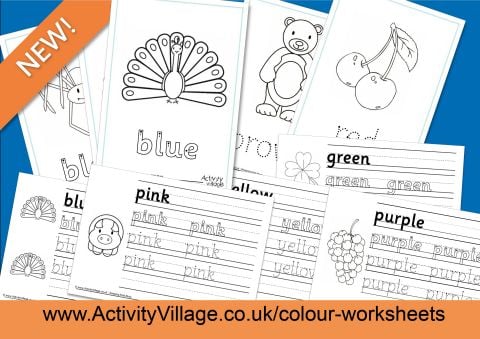 New Handwriting Worksheets for our Colour Topic