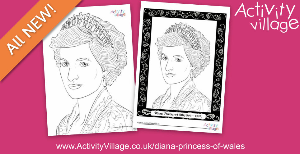 New Colouring Pages to Remember Diana, Princess of Wales New Colouring Pages to Remember Diana, Princess of Wales