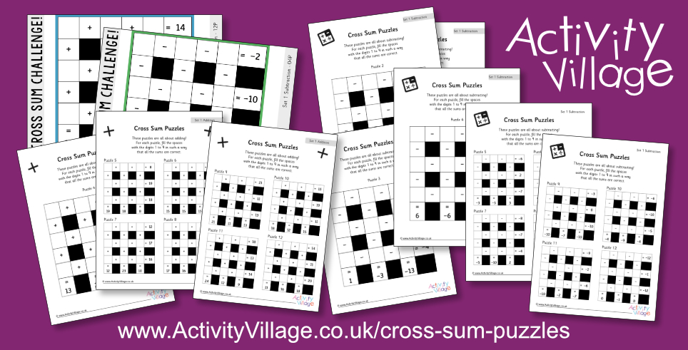 New Cross Sum Puzzles! New Cross Sum Puzzles!