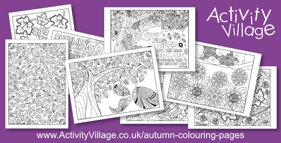 New Doodly Autumn Colouring Pages