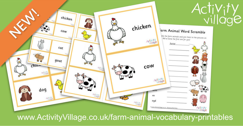 New Farm Animal Vocabulary Printables