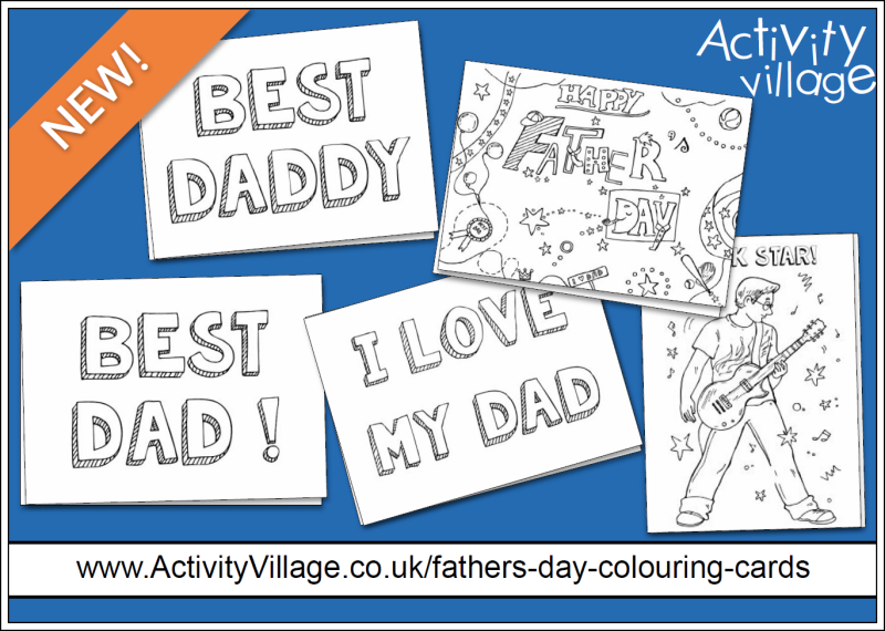 New Father's Day Colouring Cards