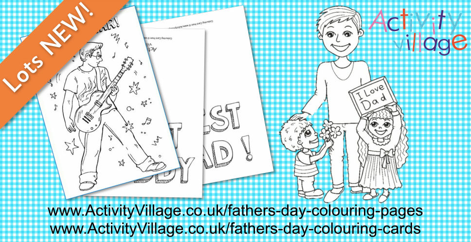 New Father's day Colouring Pages and Colouring Cards Just Added