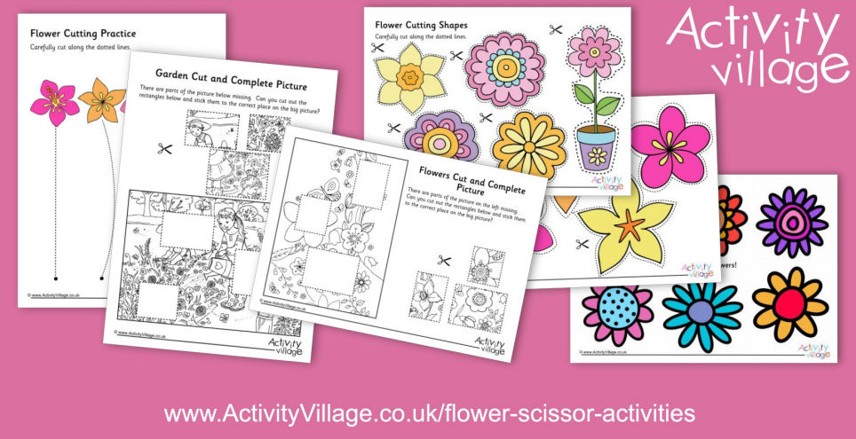 New Flower Scissor Activities for Cutting Practice