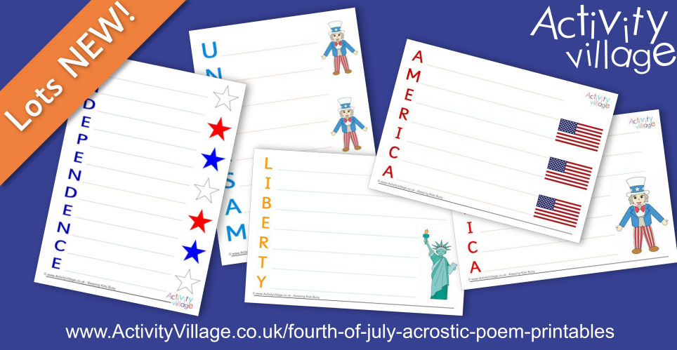 New Fourth of July Acrostic Poem Printables