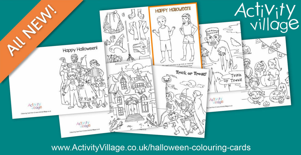 New Halloween Colouring Cards New Halloween Colouring Cards