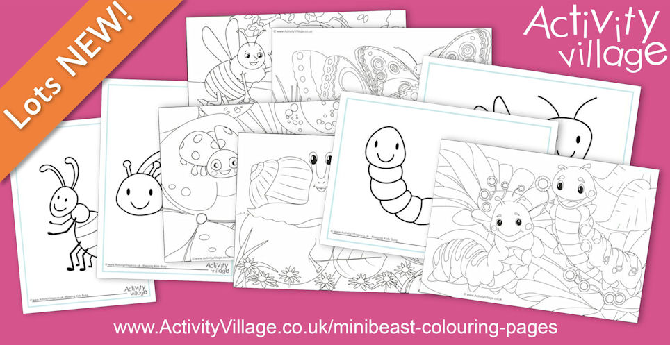 New Minibeast Colouring Pages for a Range of Ages