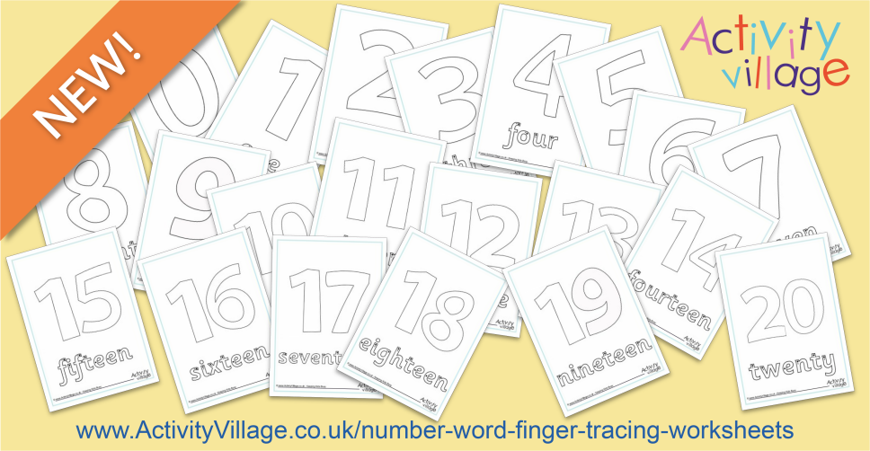 New Number Word Finger Tracing Worksheets