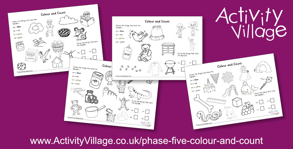 New Phase Five Phonics Colour and Count Worksheets New Phase Five Phonics Colour and Count Worksheets