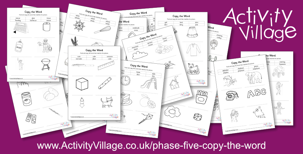 New Phonics Phase Five Copy the Word Worksheets