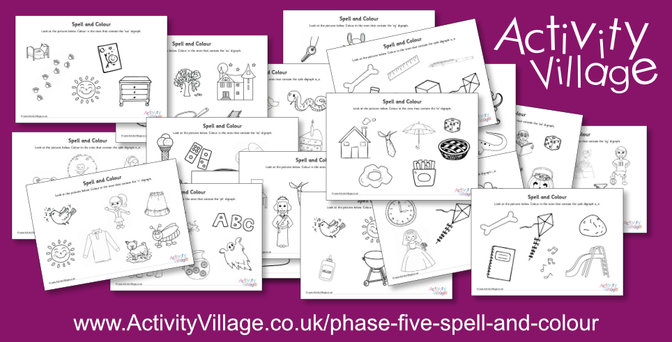 New Phonics Phase Five Spell and Colour Pages