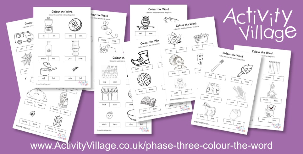 New Phonics Phase Three Colour the Word Worksheets