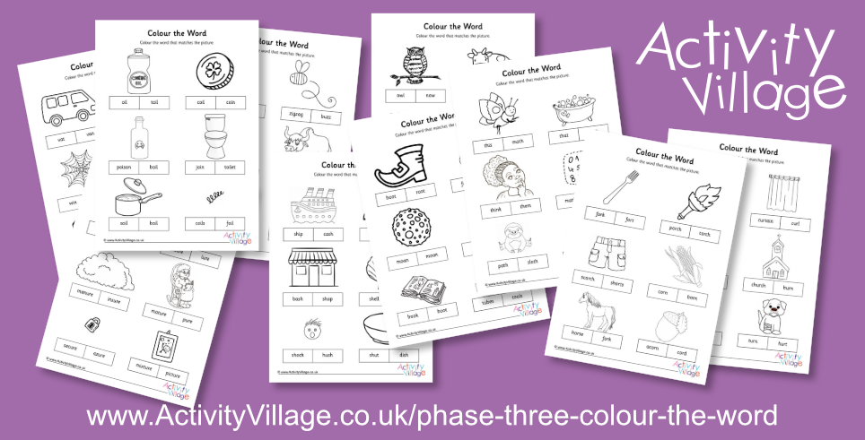 New Phonics Phase Three Colour the Word Worksheets New Phonics Phase Three Colour the Word Worksheets