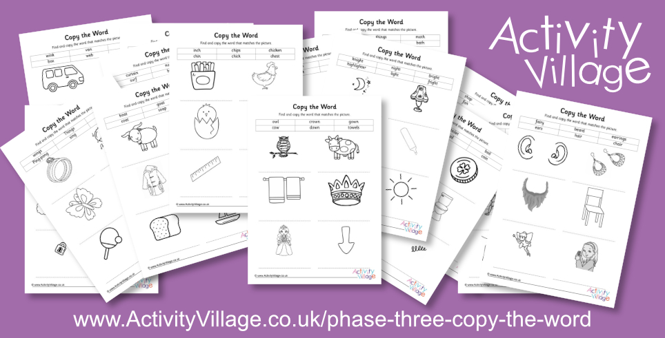New Phonics Phase Three Copy the Word Worksheets