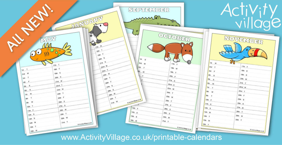 New School Year Calendar Pages with Gorgeous Animal Illustrations New School Year Calendar Pages with Gorgeous Animal Illustrations