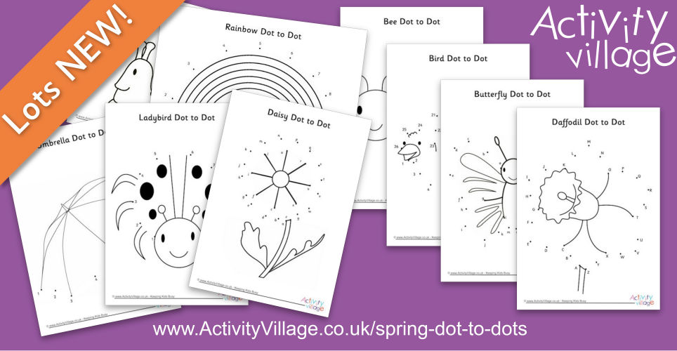 New Spring Dot to Dots with Numbers and Alphabets New Spring Dot to Dots with Numbers and Alphabets