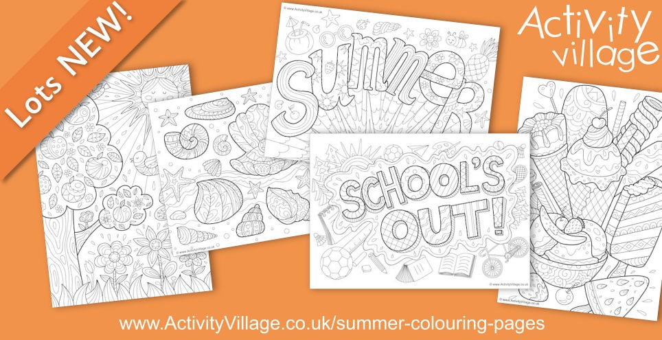 New Summer Colouring Pages for Older Kids and Adults