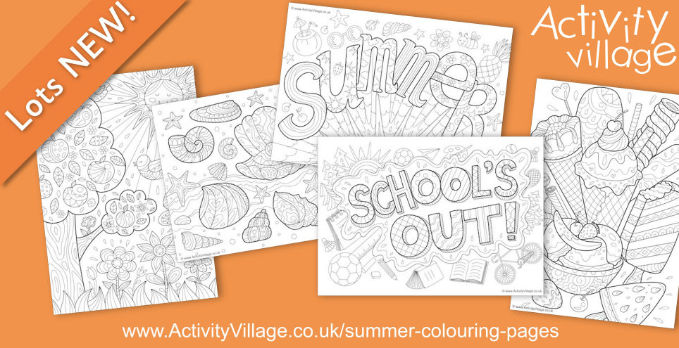 New Summer Colouring Pages for Older Kids and Adults