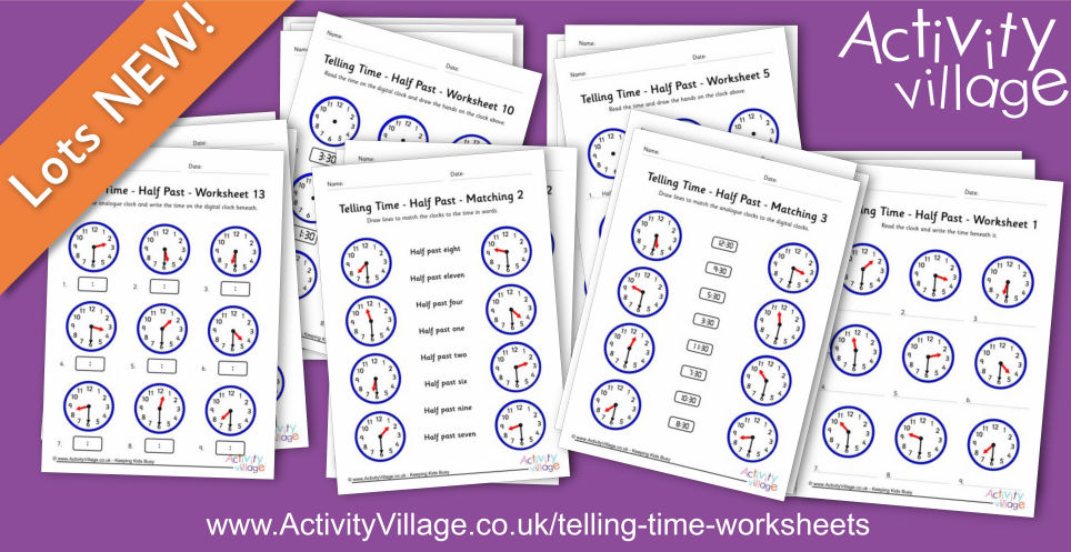 New Telling Time Worksheets for Half Past the Hour New Telling Time Worksheets for Half Past the Hour