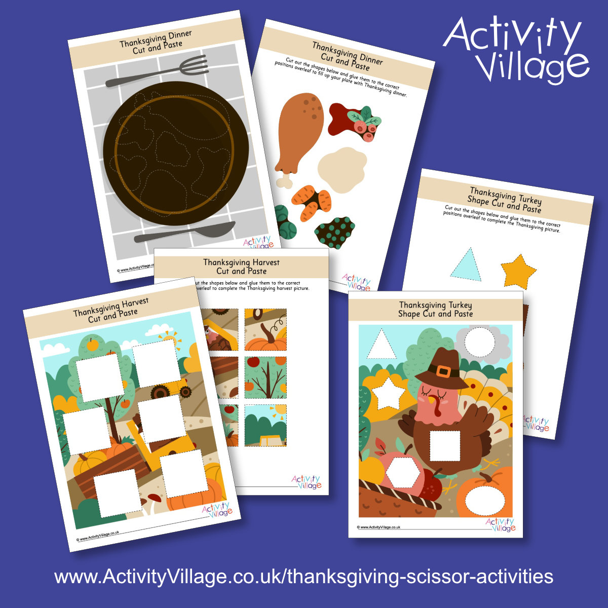 New Thanksgiving Scissor Activities