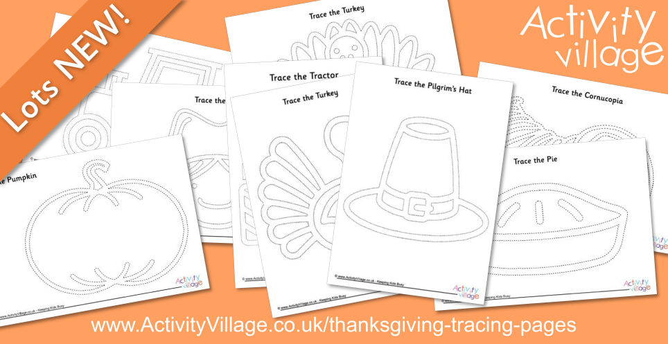 New Thanksgiving Tracing Pages for Younger Children New Thanksgiving Tracing Pages for Younger Children