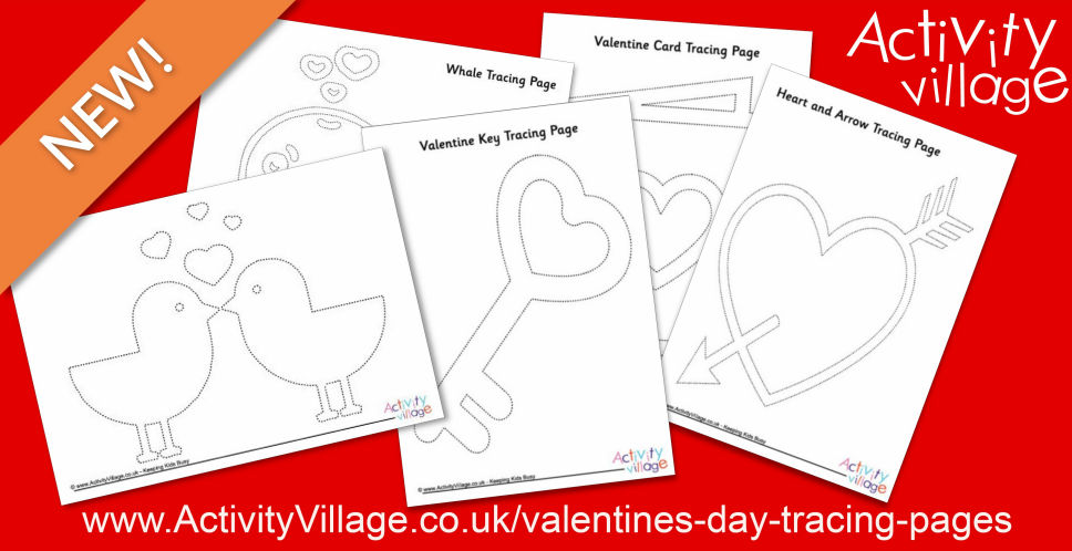 New Valentine's Day Tracing Pages