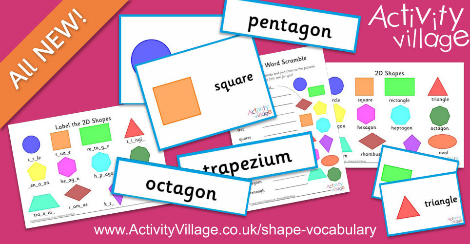 New Vocabulary Printables for Learning Shapes