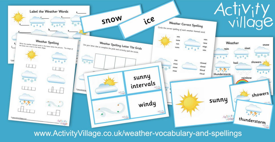 New Weather Vocabulary and Spellings Collection New Weather Vocabulary and Spellings Collection