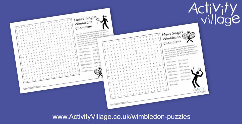 New Wimbledon Champions Word Searches New Wimbledon Champions Word Searches