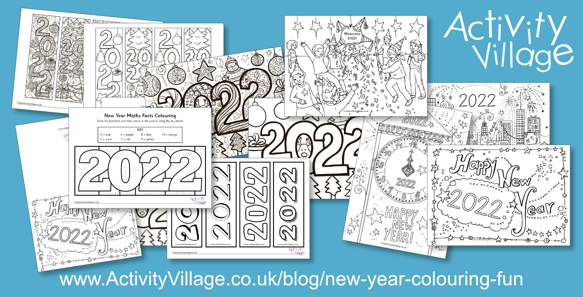 New Year Colouring Fun for 2022 New Year Colouring Fun for 2022