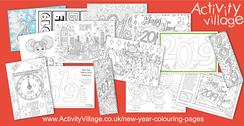 New Year Colouring Pages for 2019!